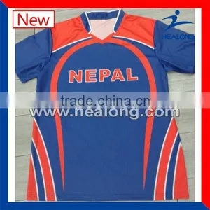 Custom Sublimation Printing Nepal Cricket Jersey 2016 thumbnail-1