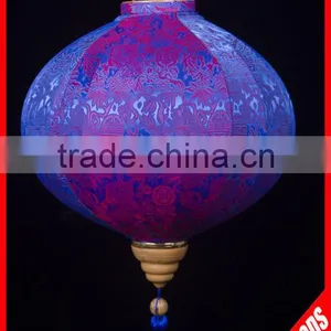 Latest Design High Quality Fabric Blue Round Lantern Wholesale thumbnail-4