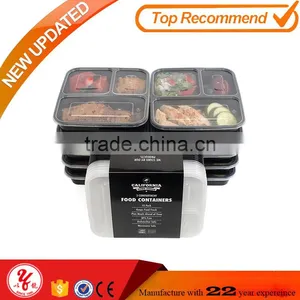 Microwave Safe Food Container Lid 3 Divided Plastic Lunch Box thumbnail-1