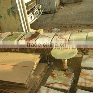 Polished Color Stone Onyx Table thumbnail-1