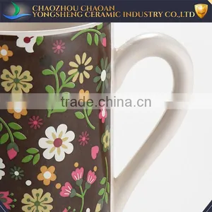 Flower Decal Ceramic Tumbler Mug Made in China thumbnail-2