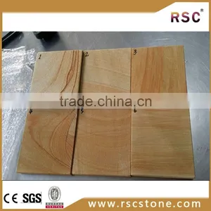 Cheap Yellow Wooden Sandstone for Wall thumbnail-1