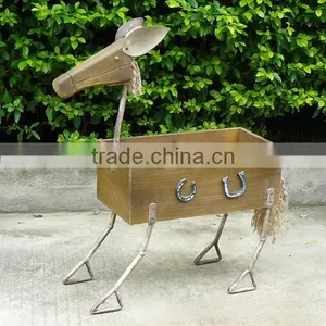 Decorative Wood Square Pot Outdoor thumbnail-1