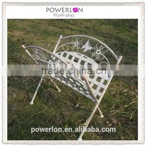 Antique White Foldable Metal Book Disply Rack PL08-6430 thumbnail-4
