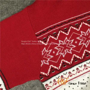 Zipper Half Turtleneck Sweater With Snowflake Pattern thumbnail-4