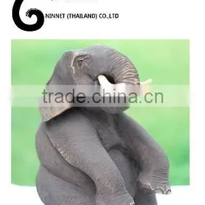 Wood Carved Elephant From Thailand thumbnail-2