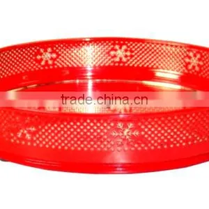 Shiny Red Metal Mirror Tray thumbnail-1