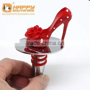 NEW CUSTOMIZED HOME POP RESIN STAINLESS RED HIGH HEEL WINE STOPPER thumbnail-3