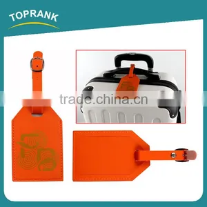 Toprank Custom Made Travel PU Embossed Luggage Tag Printed Logo Bulk Luggage Tag For Promotion thumbnail-1