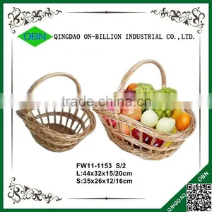 Hand Woven Willow Wicker Wedding Fruit Basket for Decoration thumbnail-1