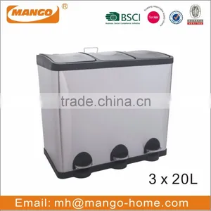 40L Two Compartments Stainless Steel Recycle Bin thumbnail-6