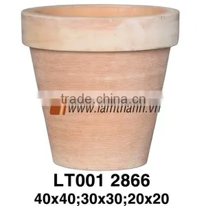 Vietnam Round Light Scratch Terracotta Planter thumbnail-1