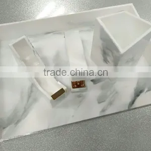 Manufacture New Acrylic Sheet Stapler 4pcs Sets Office /school Acrylic Stapler Files Tray Pen Holder Tape Holder 4pcs Sets thumbnail-1
