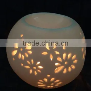 Factory Direct Ceramic Round Fragrance Oil Burner With Tealight Candle thumbnail-1