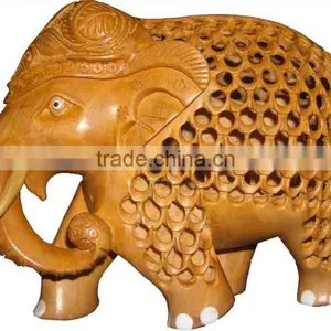Carved Wooden Animals/Wood Carved Elephant/ Wood Sculpture Art-1 thumbnail-1