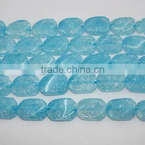 Blue Loose Crackle Crystal Beads thumbnail-1
