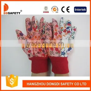 Flower Cotton Polyester Design Mixed Color Dots Garden Gloves thumbnail-1