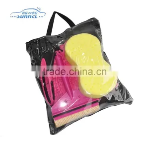 Sweet Pink Color 7 Pcs Microfiber Towel for Car Cleaning , Car Washing Bag thumbnail-2