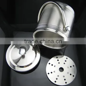 Round Stainless Steel Champagne Ice Bucket for Party and Bar thumbnail-5