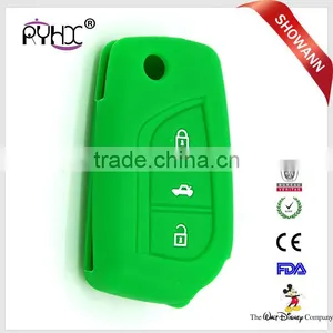 3 Buttons Folding Car Key Case Silicone Flip Car Key Cover for Toyota Corolla Crown RAV4 thumbnail-4