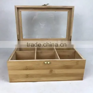Custom Luxury Finish Bamboo/wooden Tea Box With 8 Compartments thumbnail-3