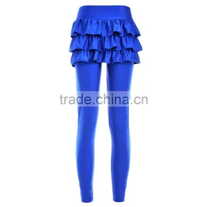 Hot Selling Red Blue Black False Two-piece Pant Legging With Skirt Women's Fashion Leggings With Mini Skirts thumbnail-4