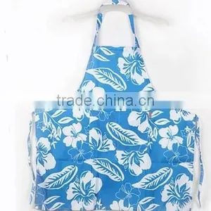 Jeanette Printing Waterproof Apron, Dark Blue Flowers Leaves Aprons thumbnail-4