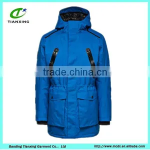 Outdoor Insulated Blue Nylon Men Parka Jacket thumbnail-1