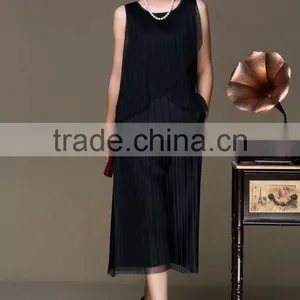 Pleat Sleeveless Solid Women Summer Pant Suits thumbnail-3