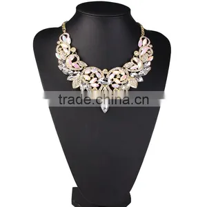 Vintage Ethnic Luxury AB Shinnning Ges Women Chunky Coral Necklace thumbnail-3