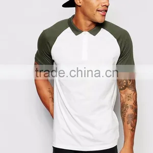New Design Cheap Price Casual Summer Plain 180g 100% Cotton Short Sleeve Contrast Color Sleeve Mens POLO T-Shirt thumbnail-5