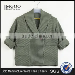 Spring Warm Knitting Sweater For Little Boys Children Thick Knitted Kimono With Button Front thumbnail-1
