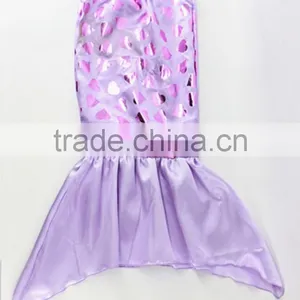 Mermaid Tails for Swimming Purple Fish Scale Mermaid Swimsuits Bathing Suit With Monofin thumbnail-2