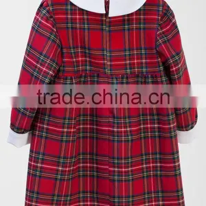 Hot Sale Mom And Daughter Dress Christmas Red Plaid Patry Dress For Mother and Daughter thumbnail-4