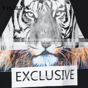 Latest Summer Fashion Long Style Tiger Pattern Print Women t Shirts Cheap, Cotton t Shirts With Transparent Back thumbnail-5