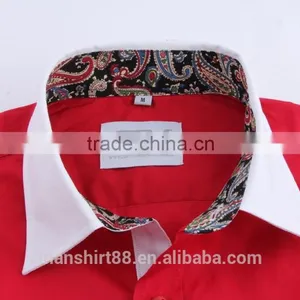 Solid Color Contrast Collar and Cuff Men's Formal Casual Dress Shirts thumbnail-2