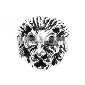 Wholesale Zinc Based Alloy Lion Animal Antique Silver Spacer Beads thumbnail-1