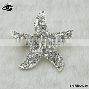 Wedding Rhinestone Brooches Pins Rhinestone Starfish Brooch Pin Small Wedding Invitation Brooch Pins thumbnail-1