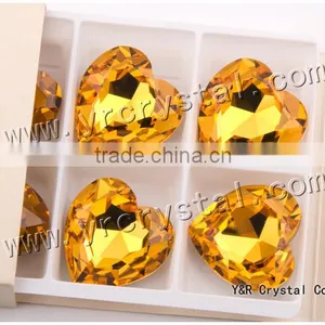 4827 Crystal Beads 28mm Topaz Color Point-Back Rhinestone thumbnail-1