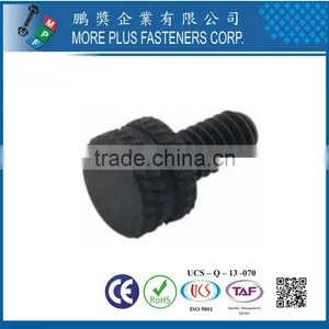 Made in Taiwan Steel Knurled Thumb Screw Flat Head Black Oxide thumbnail-2