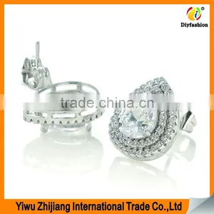 Double Drainage Drops Set Auger Inlay Zircon Stud Earring thumbnail-2
