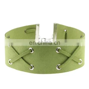 Suede Leather Cord Cross Choker Collar Necklace thumbnail-6