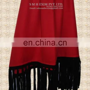 Silk Pashmina With Leather Sued Trim Shwals For 2016 thumbnail-6