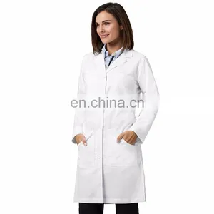 OEM Ladies White Polyester Cotton Lab Coat for Women thumbnail-2