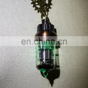 Steampunk Necklace With Gear-cogwheel and Light Capsule Pendant thumbnail-3