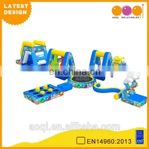 2015 AOQI Latest Design Sealed Giant Inflatable Combination Water Park for Adults and Children for Sale thumbnail-1