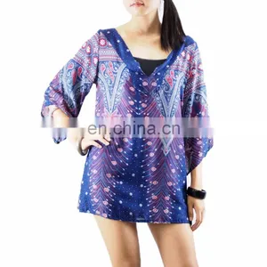 NAPAT Elegant Chiffon Floral Print Bohemian Style Ladies Fashion Women Top thumbnail-1