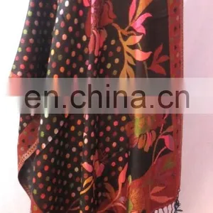 Cashmiri Pashmina Girls Neck Wrap Women Wear Hijab Scarf Girls Dupatta Shawl Wholesale Stole Scarves Designer Floral Print Scarf thumbnail-1