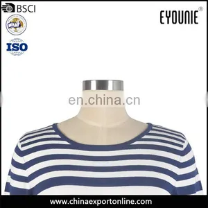 Latest Design Ladies Fashion Spring Knitting Machine Price Striped Women Sweater thumbnail-3