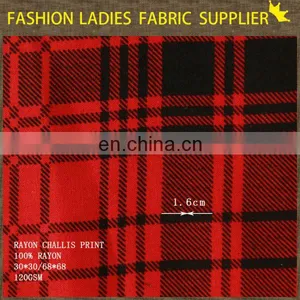 Classical Pattern for Wear Check Design Printed Rayon Shirting Making Fabric thumbnail-2